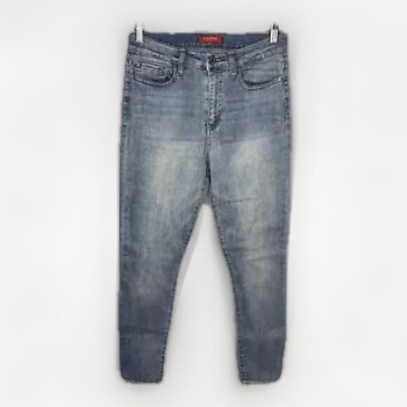 Guess Skinny Ankle Jeans Women’s Size 28 Classic Light Wash Logo Patch - Picture 1 of 8